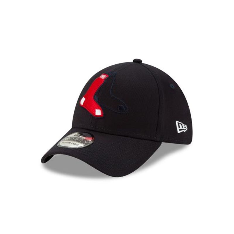 MLB Boston Red Sox Logo Elements 39Thirty Stretch Fit (LRA7330) - Blue New Era Caps